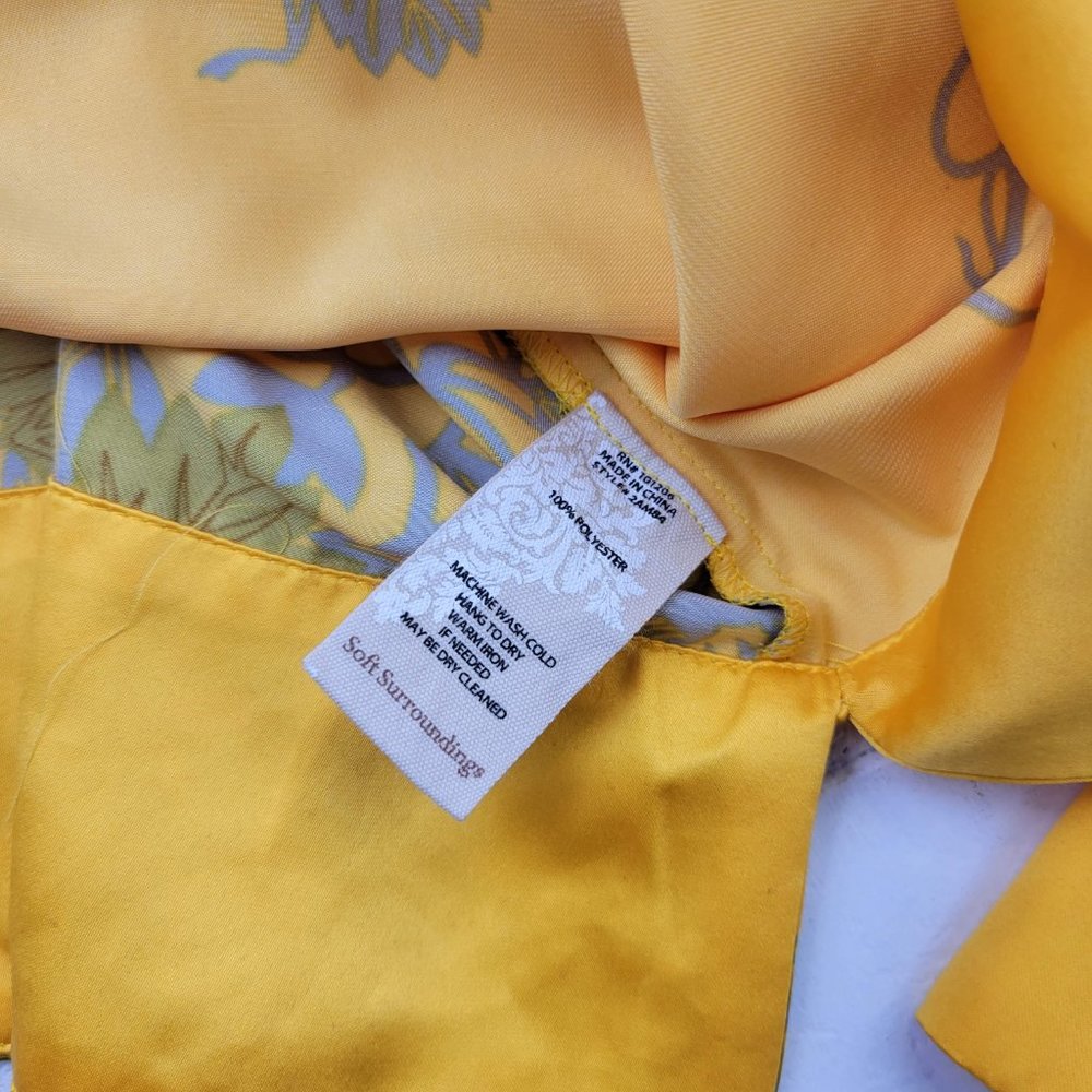 Soft Surroundings Tahitian Floral Satin Kimono Yellow Top - Picture 5 of 5